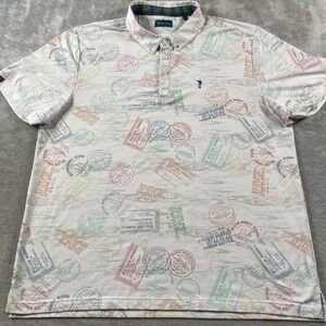 William Murray Polo Shirt Mens XXL Whiskey Passport Stamp Golf Travel Stretch